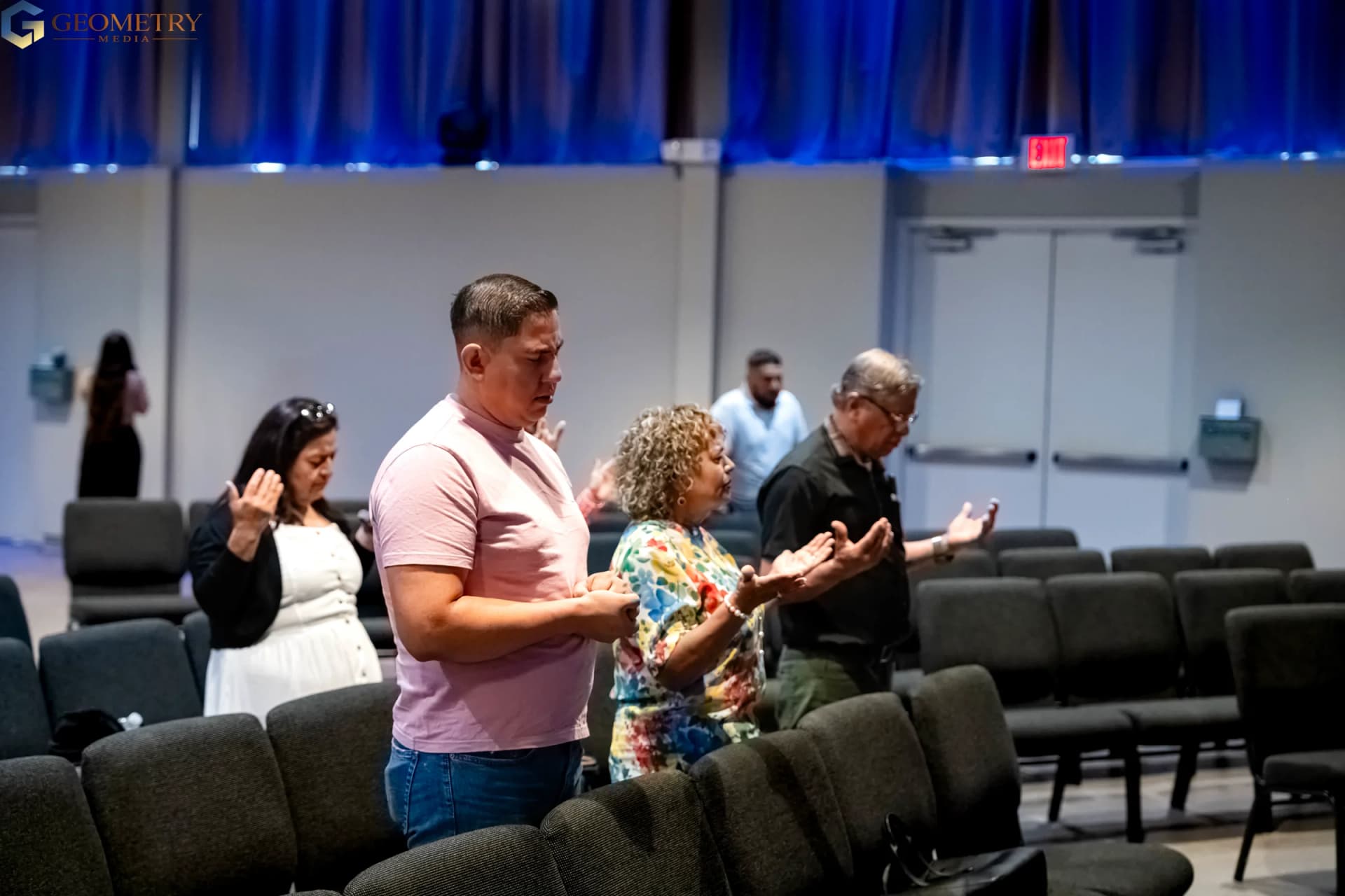 Speaker addressing the congregation during a Dallas church service