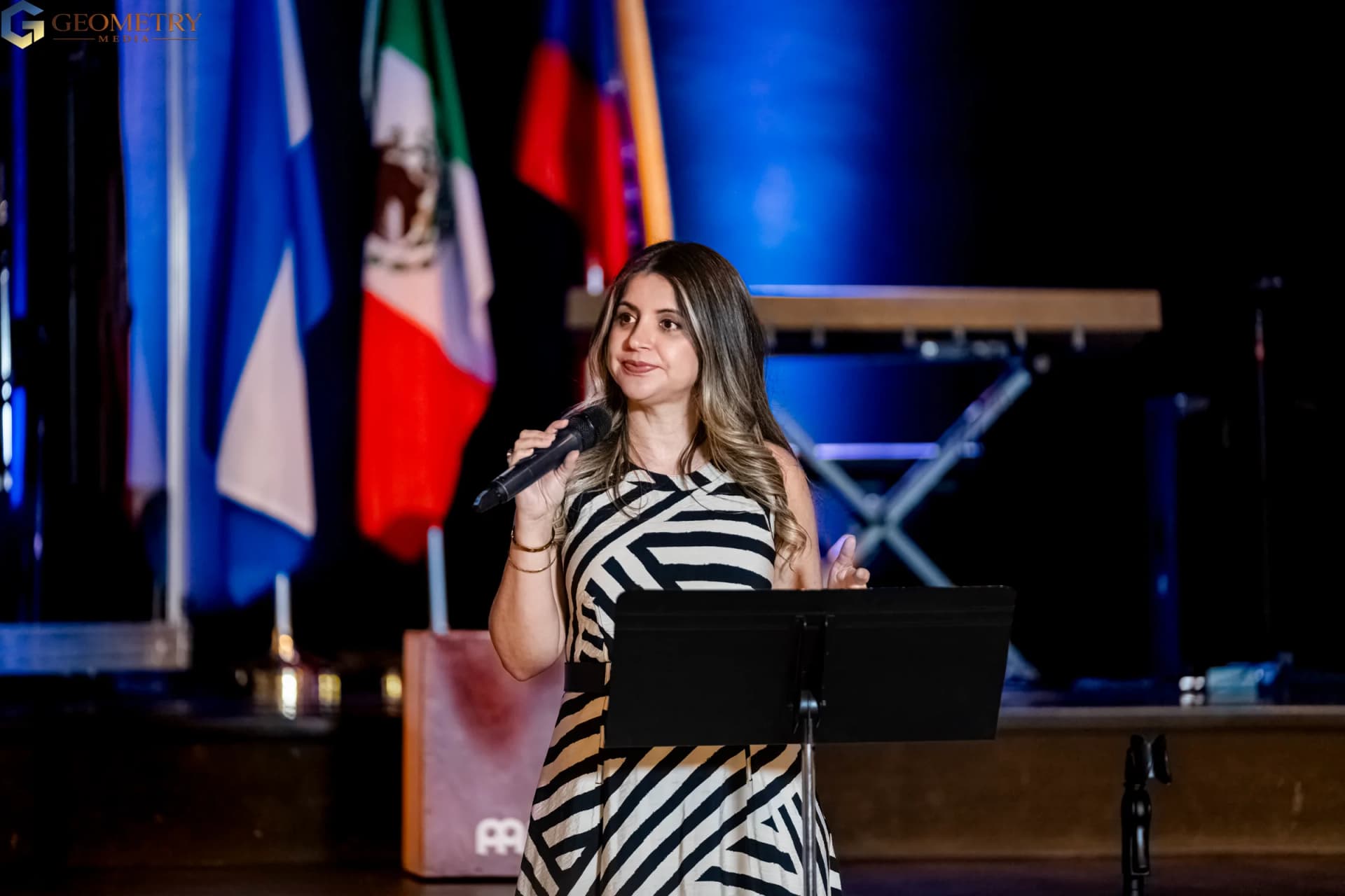 Speaker addressing the congregation during a Dallas church service