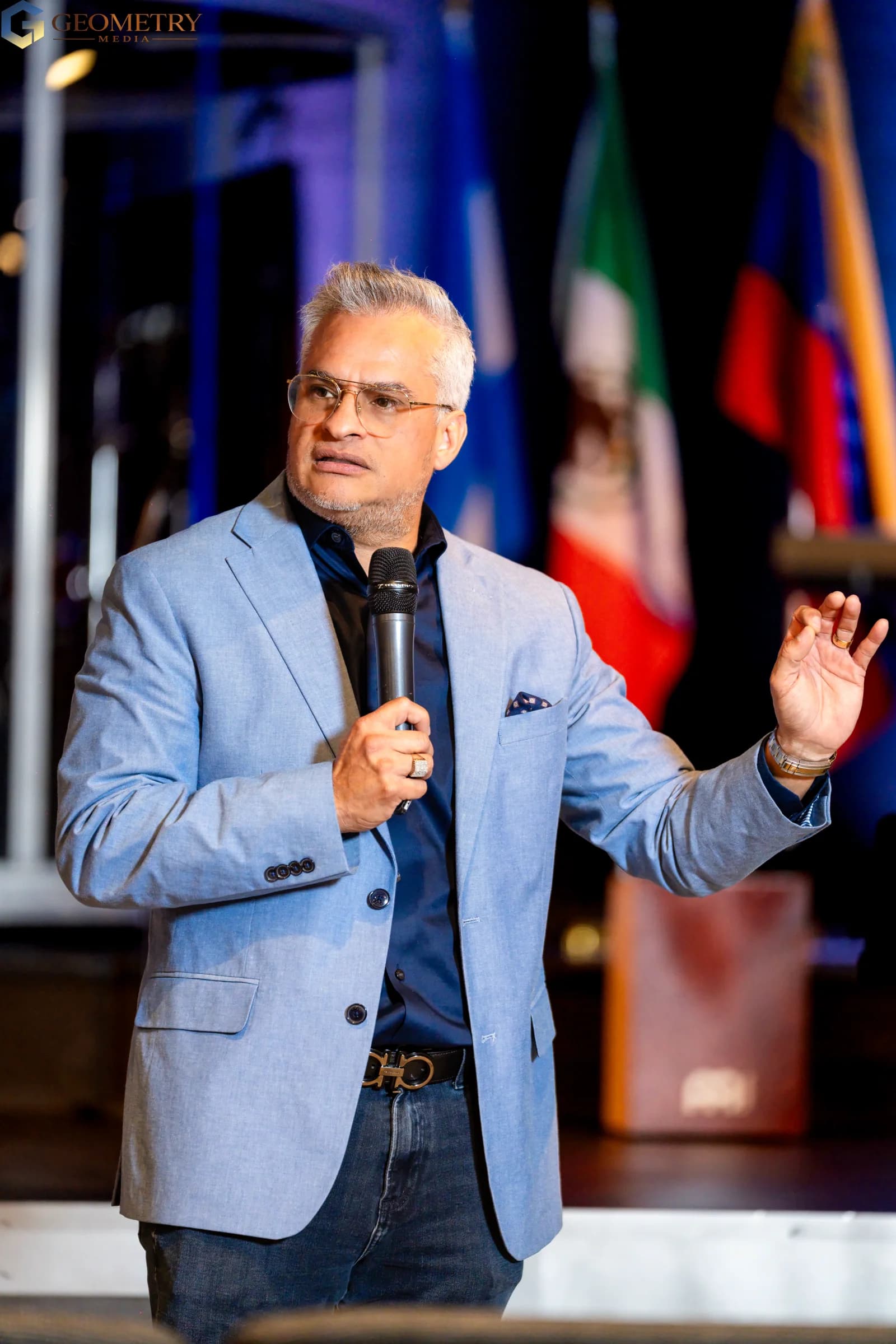 Congregation and family moments at an international church gathering