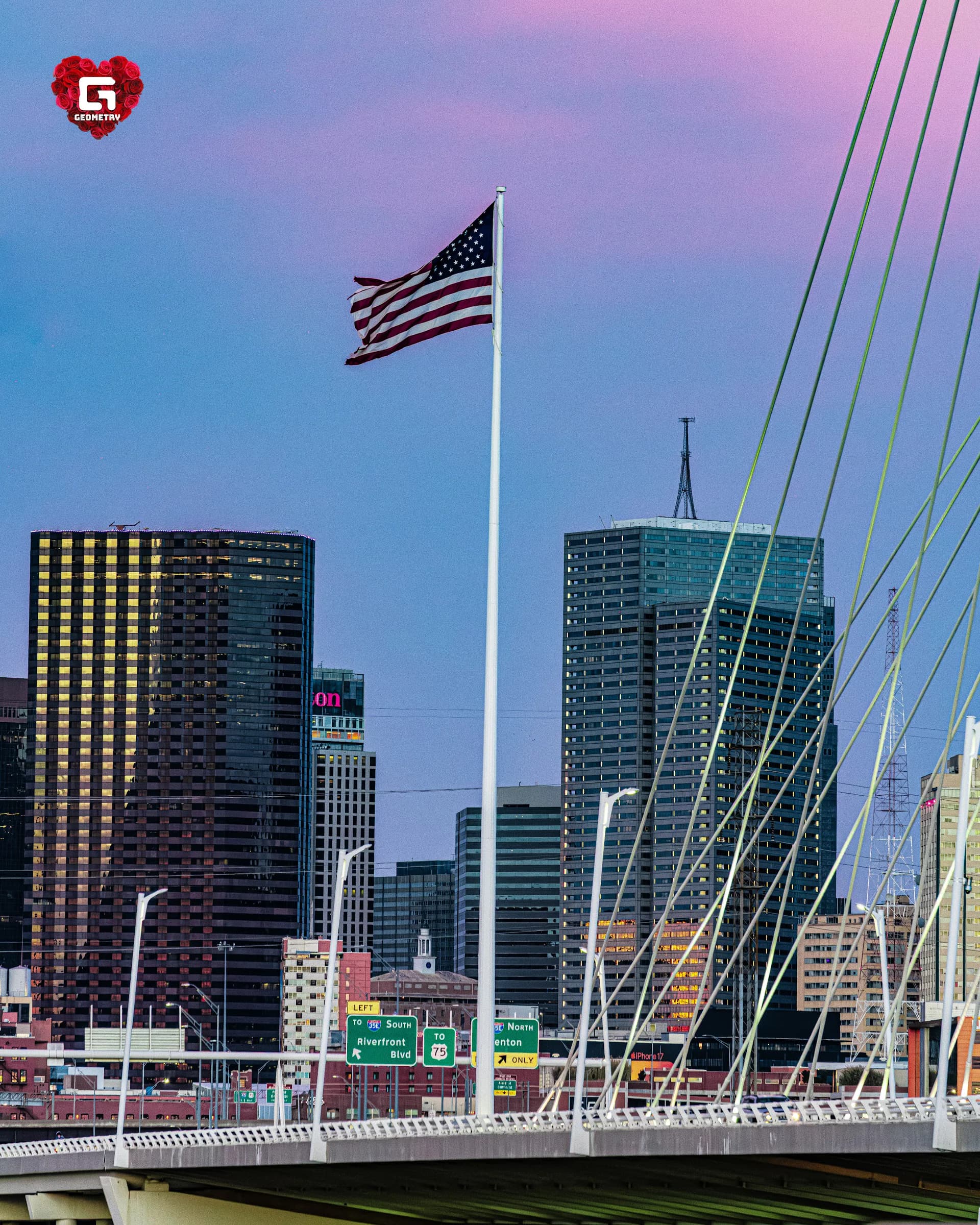 Downtown Dallas evening street portrait by Geometry Media — photograph 4