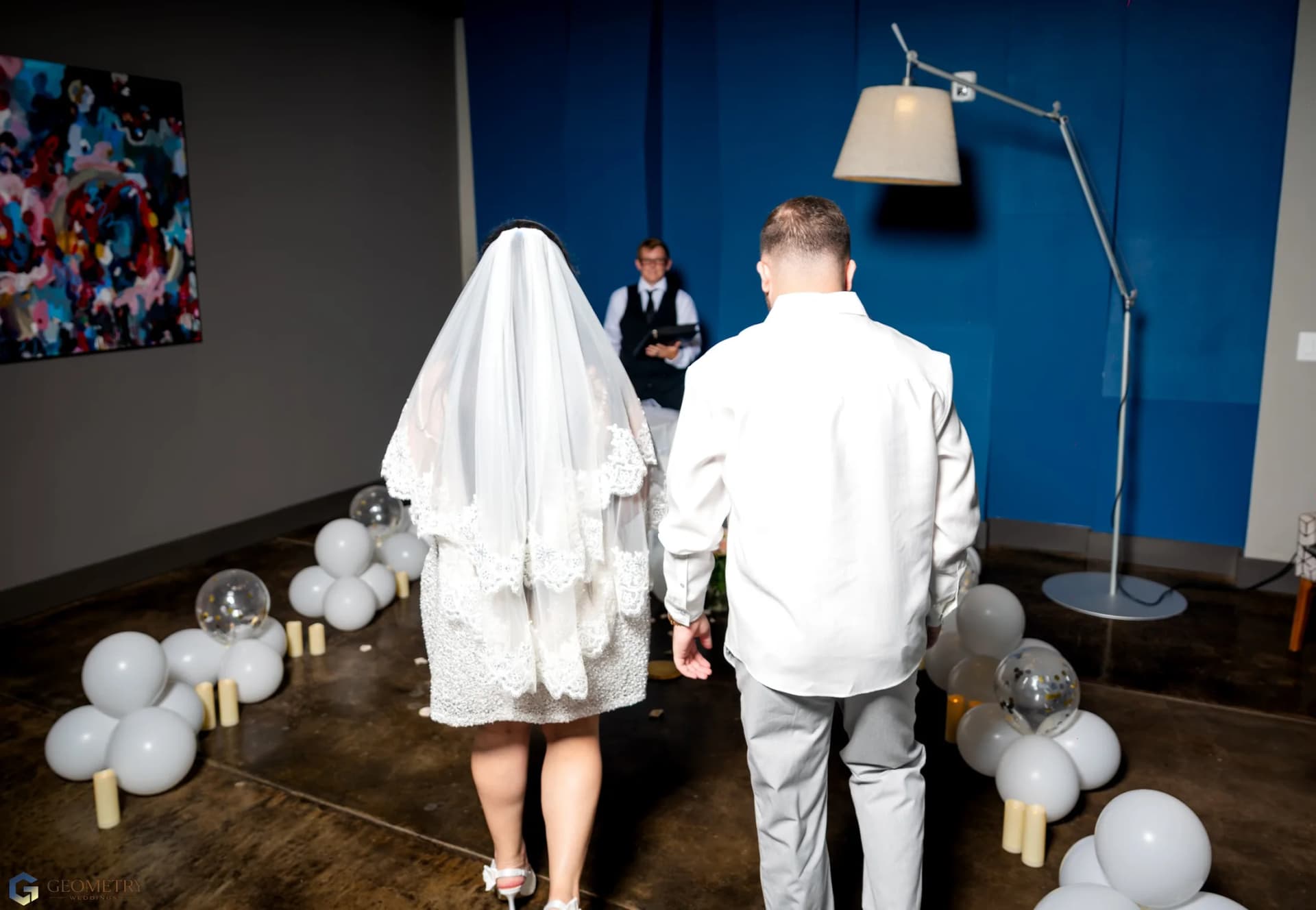 Valentina and Shaiq entering their intimate ceremony
