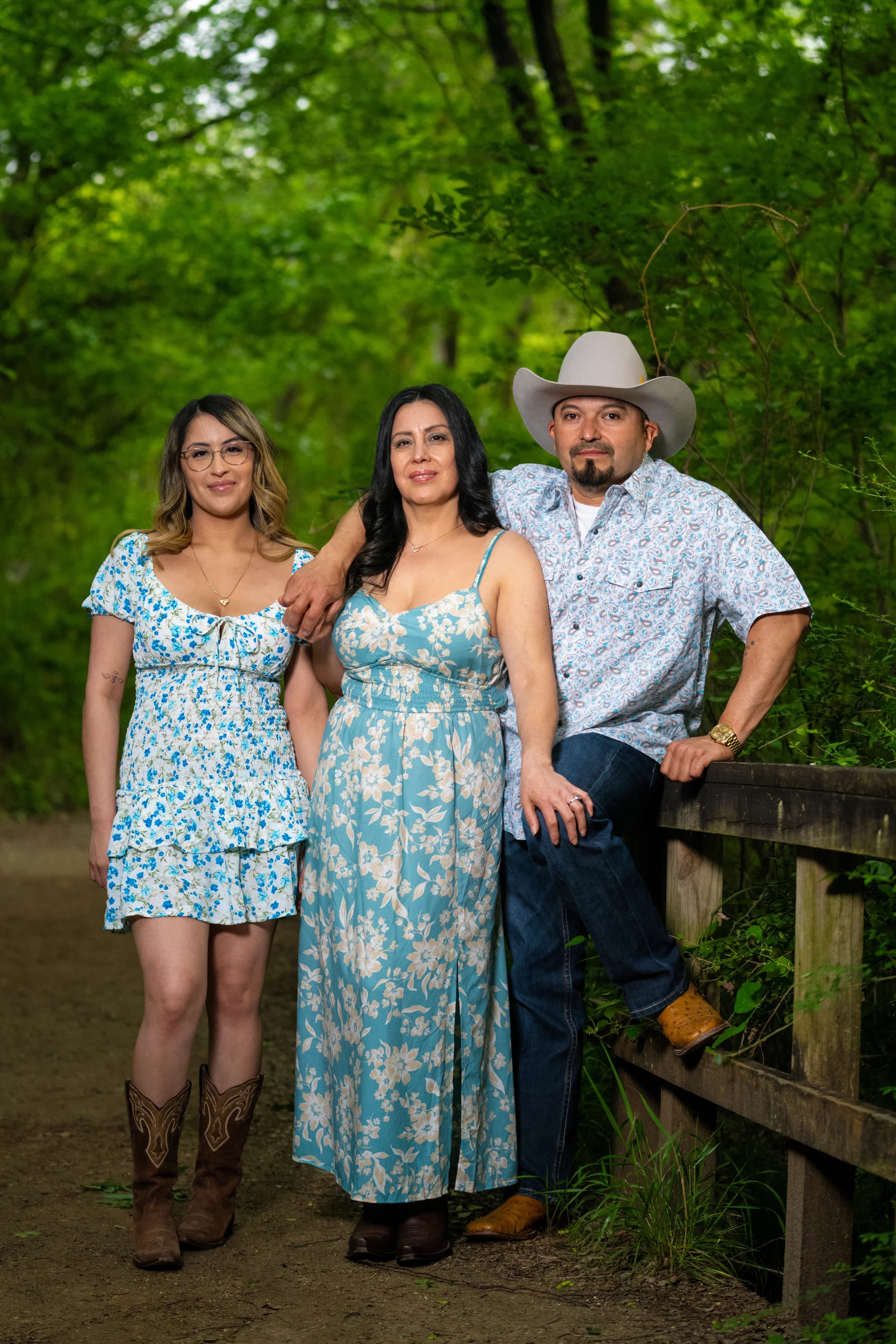 Family portrait at outdoor venue